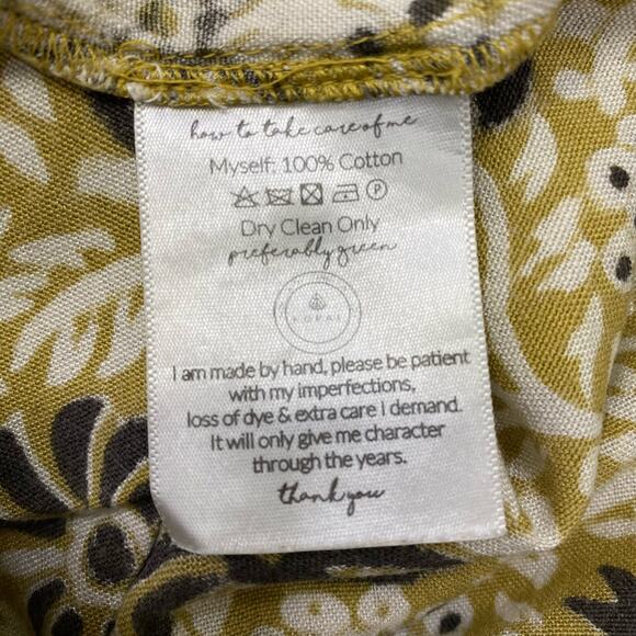 Anthropologie Kopal Myra Jumpsuit Women's Sz XS Yellow Motif 100% Cotton Romper - Picture 8 of 9